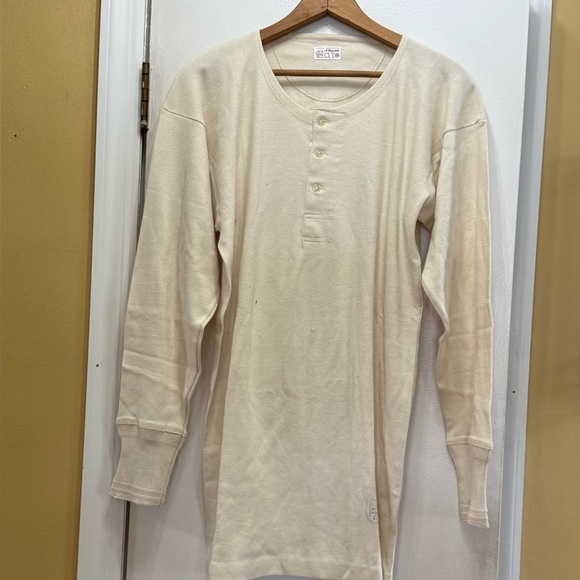 EuropeanCream Henley Cotton Nightgown! EUC - Picture 1 of 5
